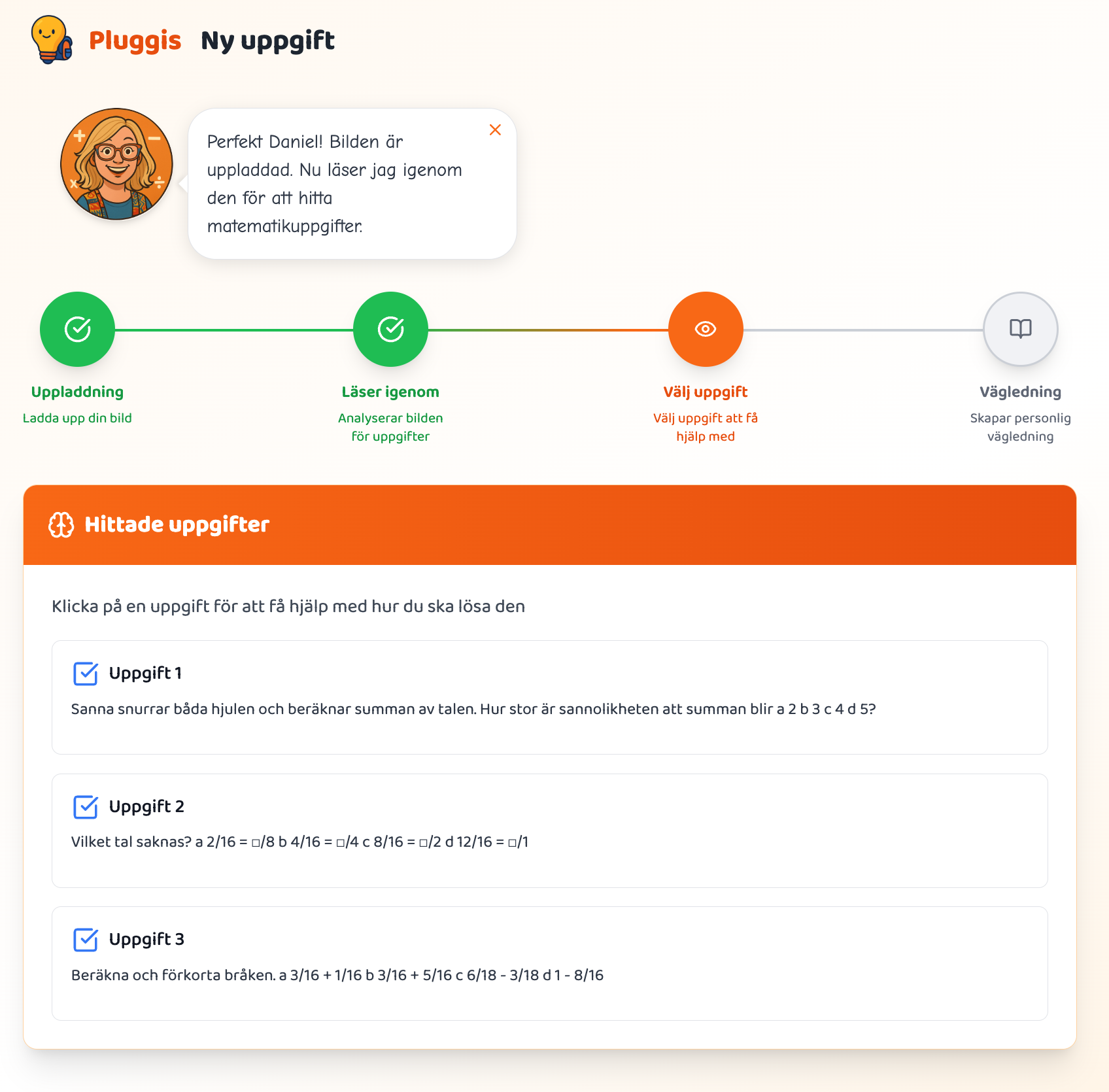Pluggis - Mathilde hjälper med uppgifter